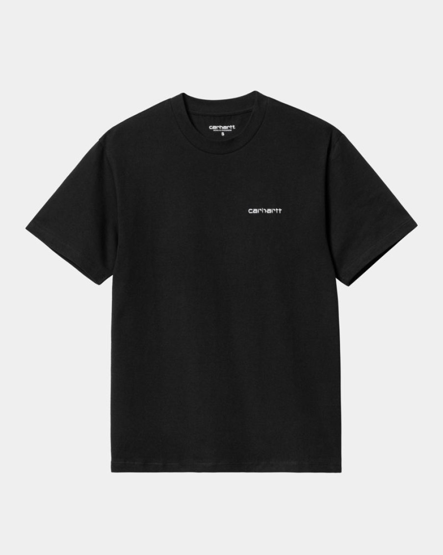 Kvinder Carhartt WIP | T-Shirt Med Tekstbroderi Til Kvinder | Sort