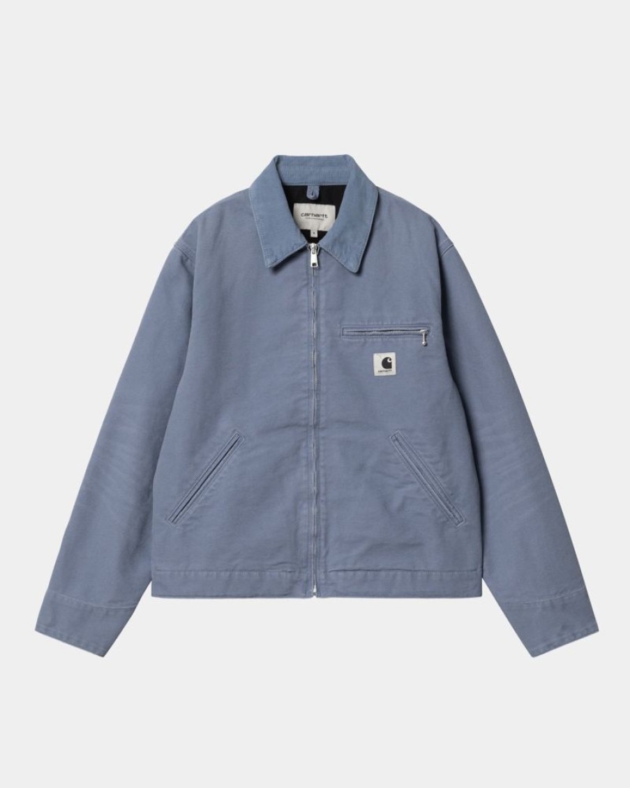 Kvinder Carhartt WIP | Og Detroit-Jakke Til Kvinder | Bay Blue / Bay Blue (Gammelt Laerred)