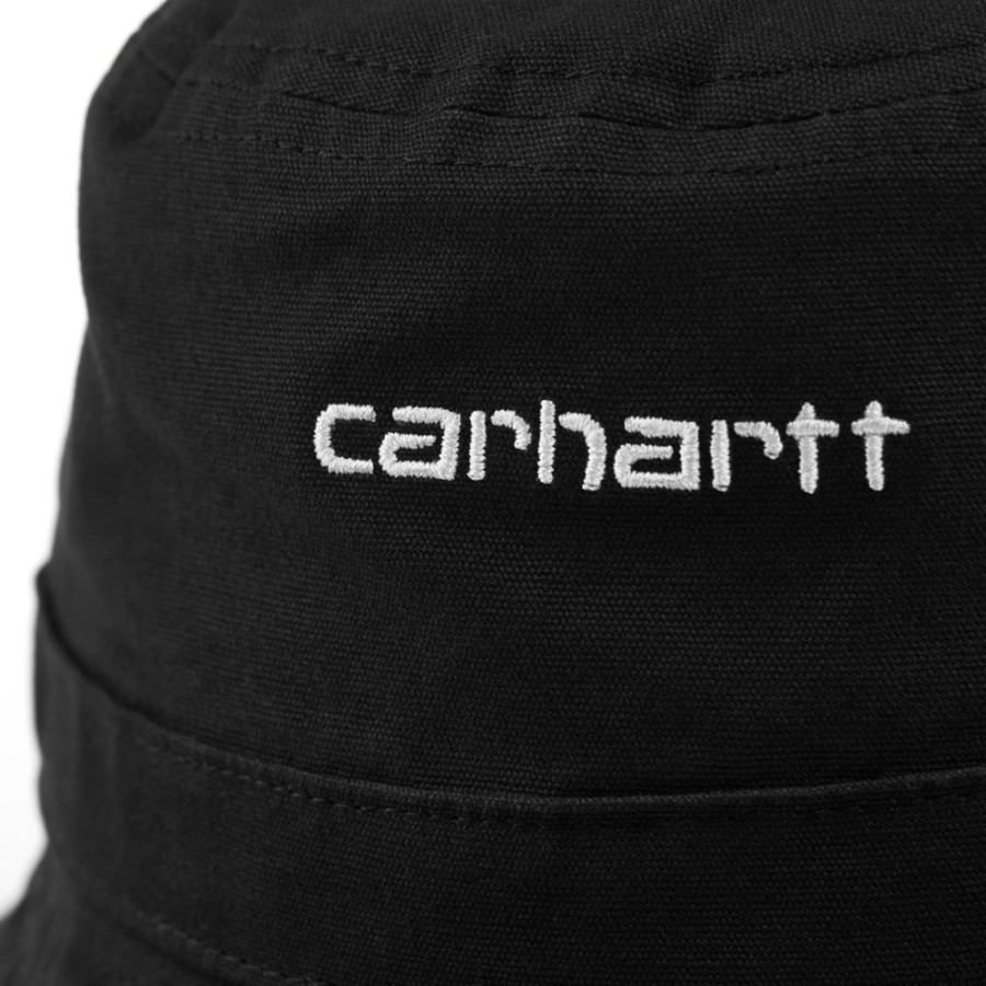 Tilbehor Carhartt WIP | Script Bucket Hat | Sort Hvid