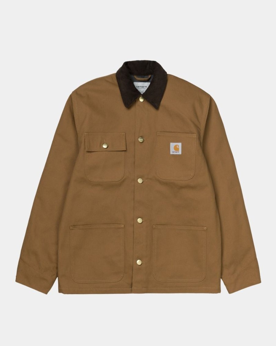 Maend Carhartt WIP | Michigan Chore Coat (Vinter) | Hamilton Brown / Tobak (Stiv)