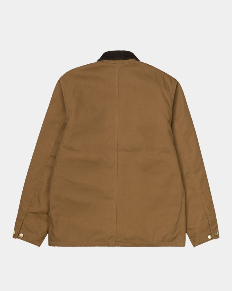 Maend Carhartt WIP | Michigan Chore Coat (Vinter) | Hamilton Brown / Tobak (Stiv)