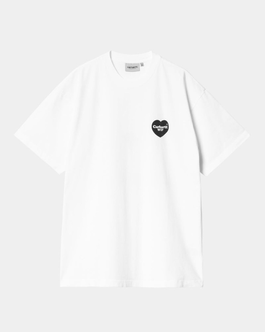 Maend Carhartt WIP | Hjerte Bandana T-Shirt | Hvid Sort