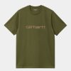 Maend Carhartt WIP | Script T-Shirt | Dundee / Glassy Pink