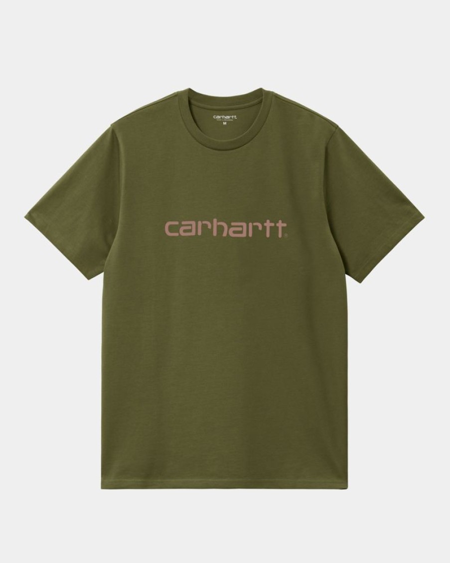 Maend Carhartt WIP | Script T-Shirt | Dundee / Glassy Pink