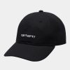 Maend Carhartt WIP | Canvas Script Cap | Sort Hvid