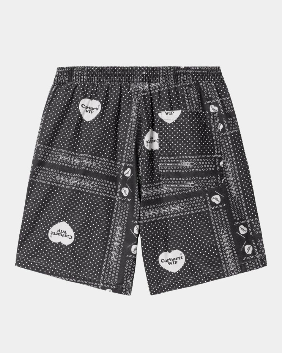 Maend Carhartt WIP | Heart Bandana Print Kort |Sort