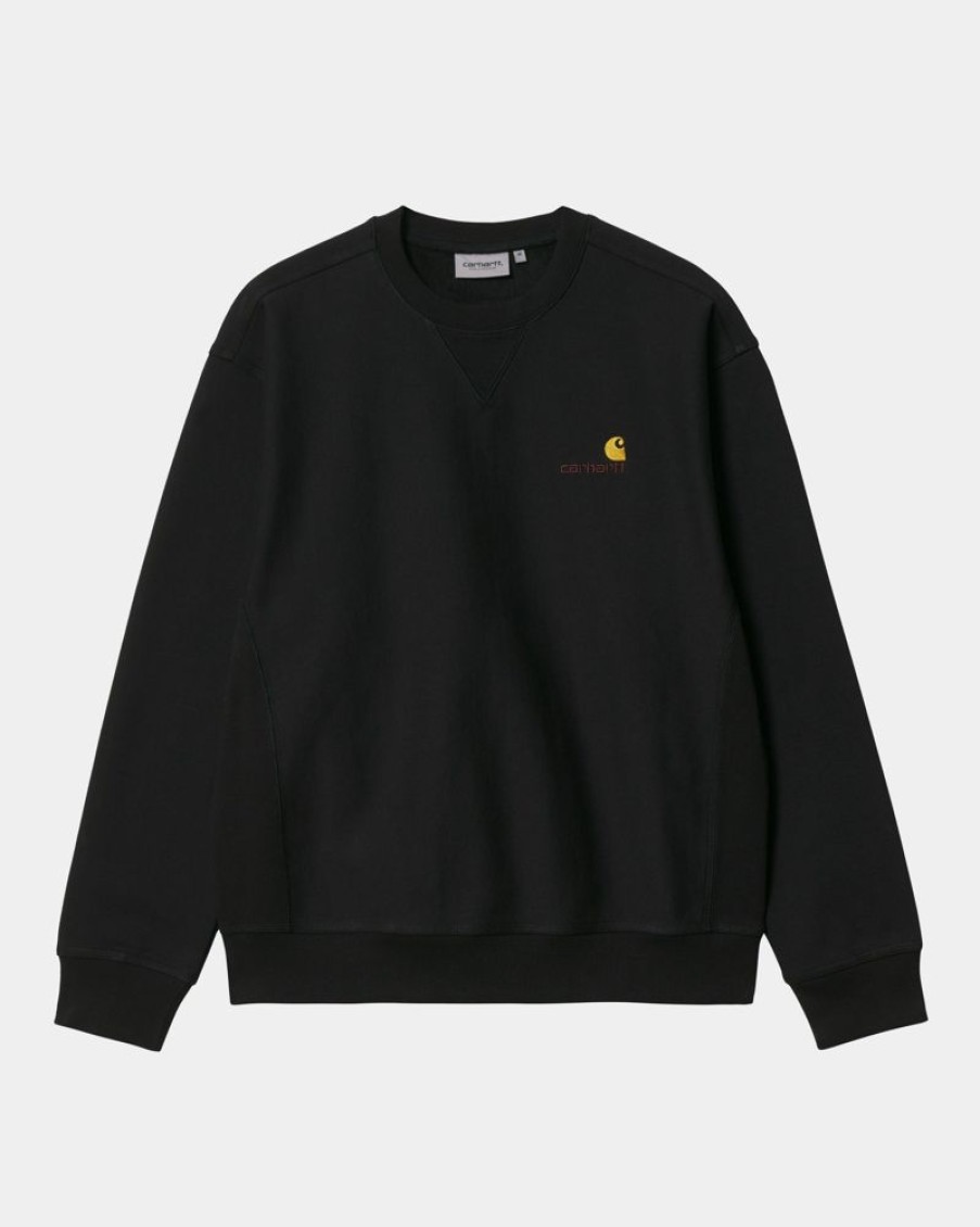 Maend Carhartt WIP | American Script Sweatshirt | Sort