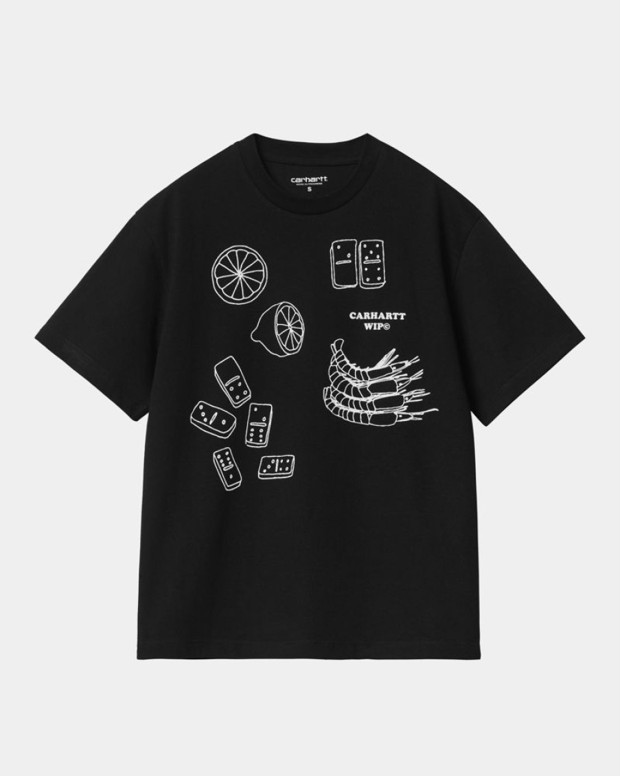 Kvinder Carhartt WIP | Dame Isis Maria Frokost T-Shirt | Sort Hvid