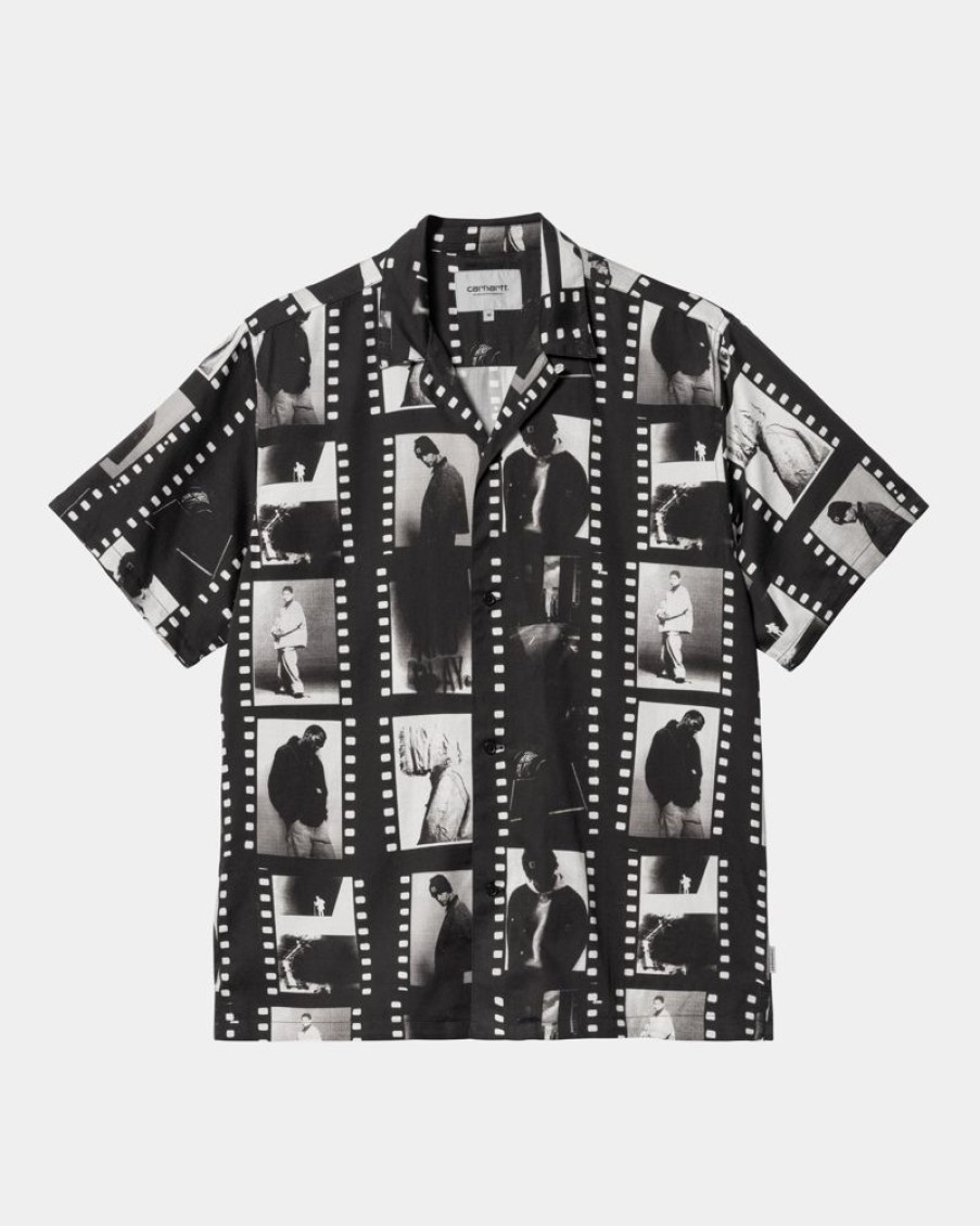 Maend Carhartt WIP | Foto Strip Print Skjorte | Sort Hvid