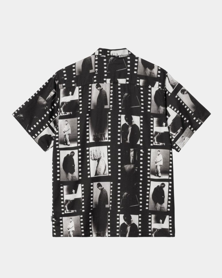 Maend Carhartt WIP | Foto Strip Print Skjorte | Sort Hvid