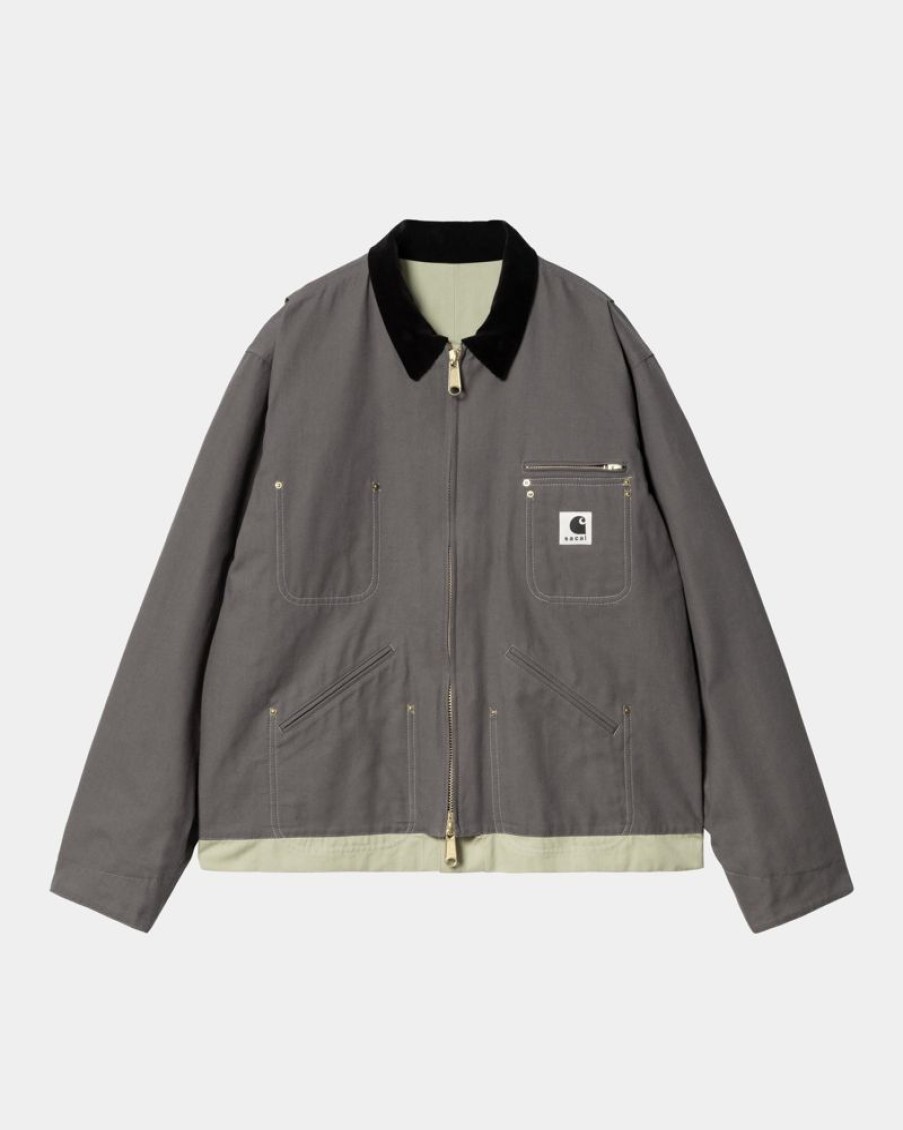 Maend Carhartt WIP | Sacai X Carhartt Wip Vendbar Andejakke | Gra/Lysegron