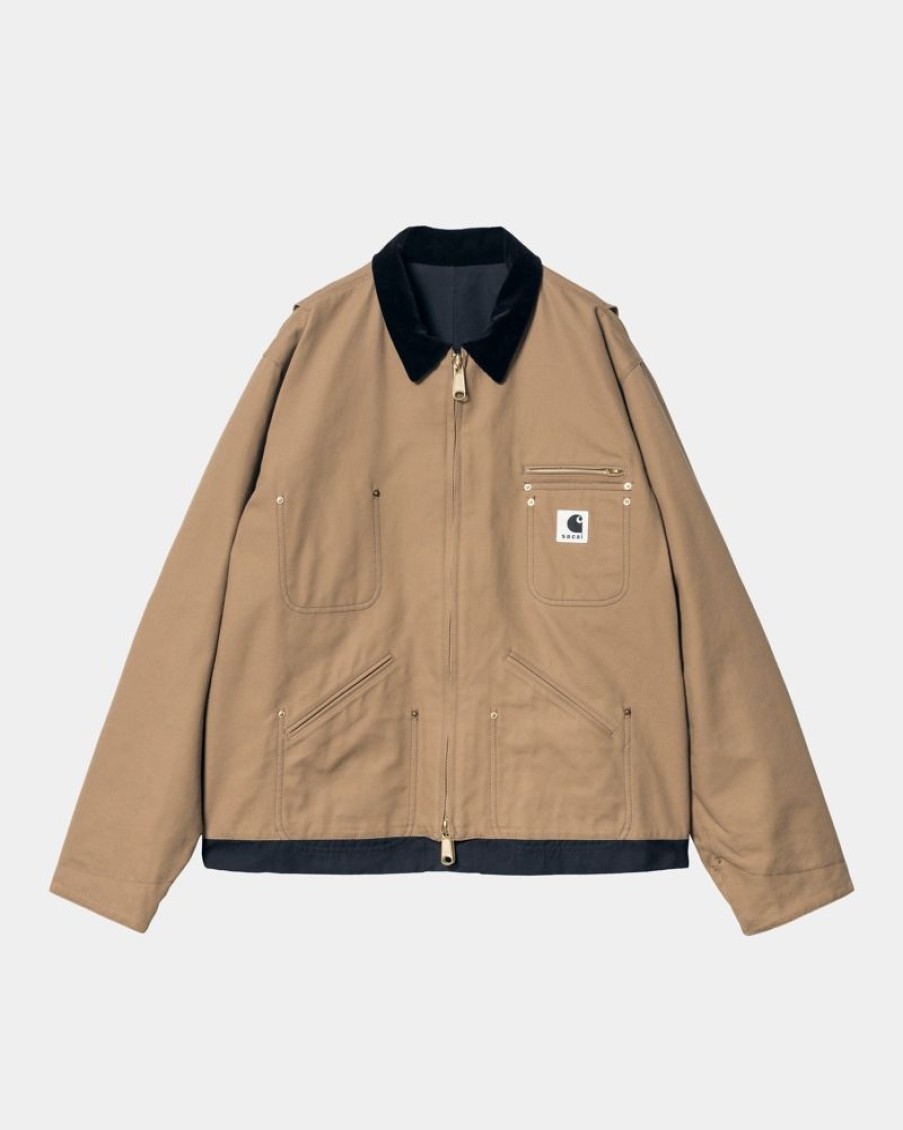 Maend Carhartt WIP | Sacai X Carhartt Wip Vendbar Andejakke | Beige / Navy