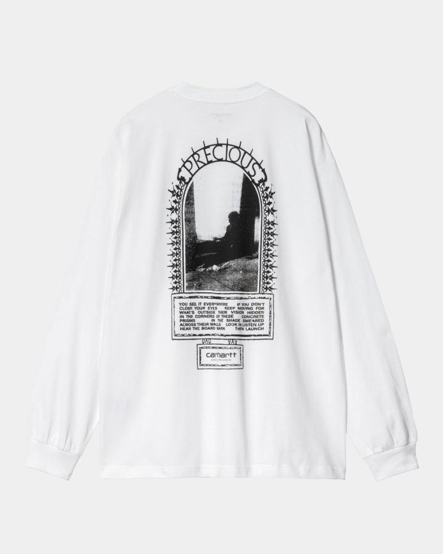 Maend Carhartt WIP | Precious Langaermet T-Shirt | Hvid