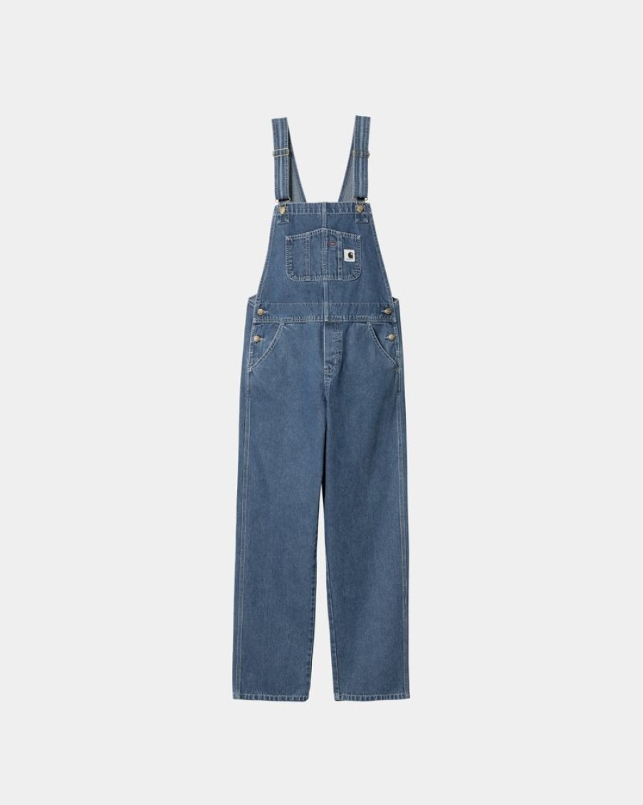 Kvinder Carhartt WIP | Damesmaek Overall Lige - Norco Denim | Bla (Stenvasket)