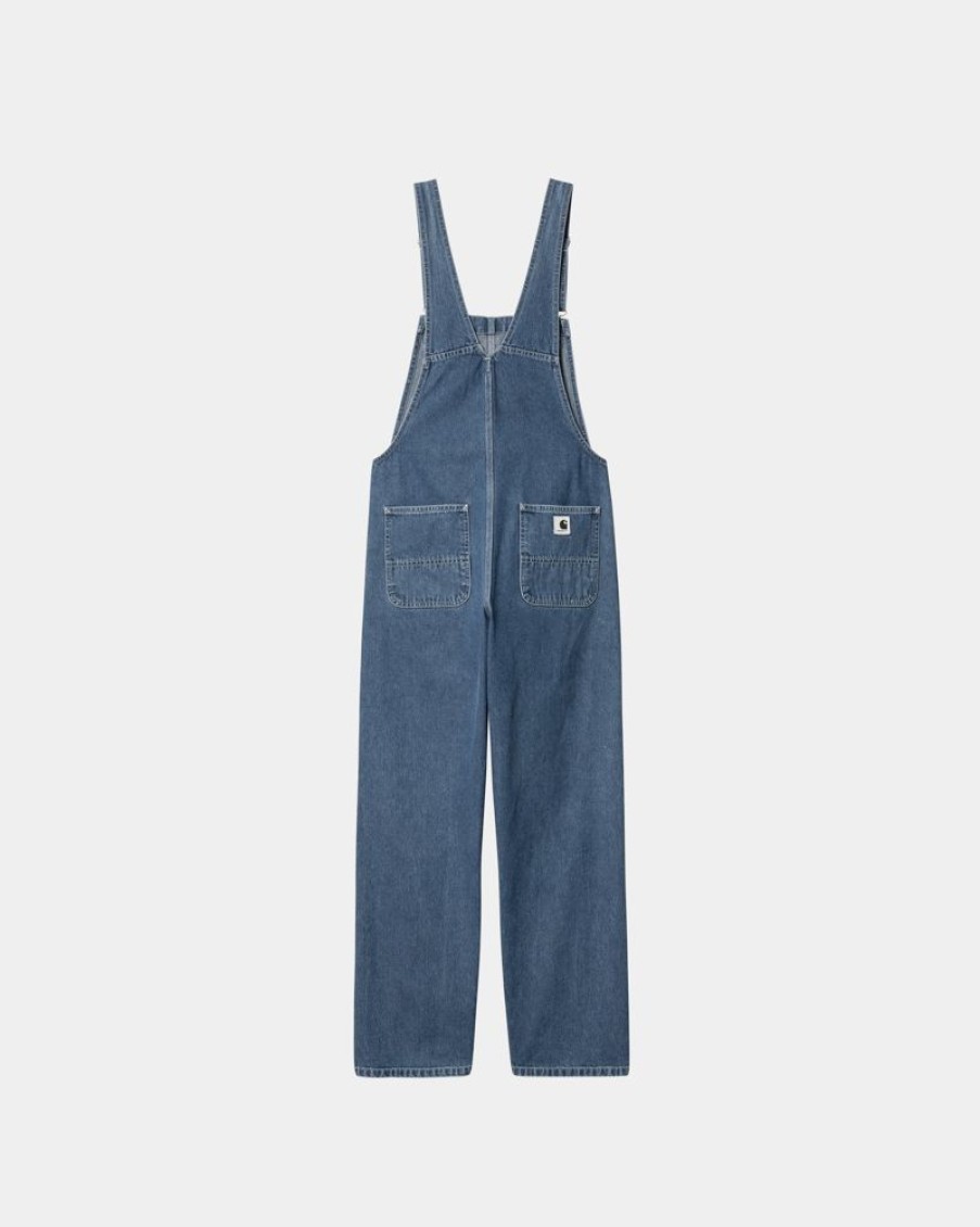 Kvinder Carhartt WIP | Damesmaek Overall Lige - Norco Denim | Bla (Stenvasket)