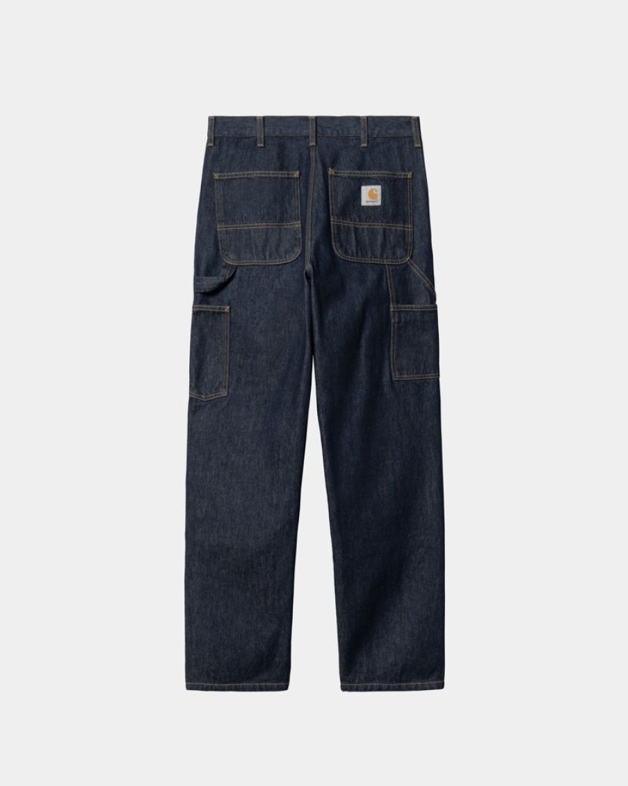 Maend Carhartt WIP | Dobbelt Knaebukser - Denim | Bla (Skyllet)