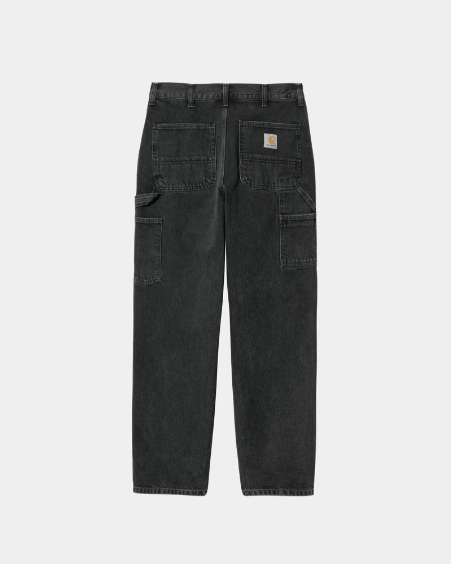 Maend Carhartt WIP | Single Knee Pant - Denim | Sort (Stenvasket)