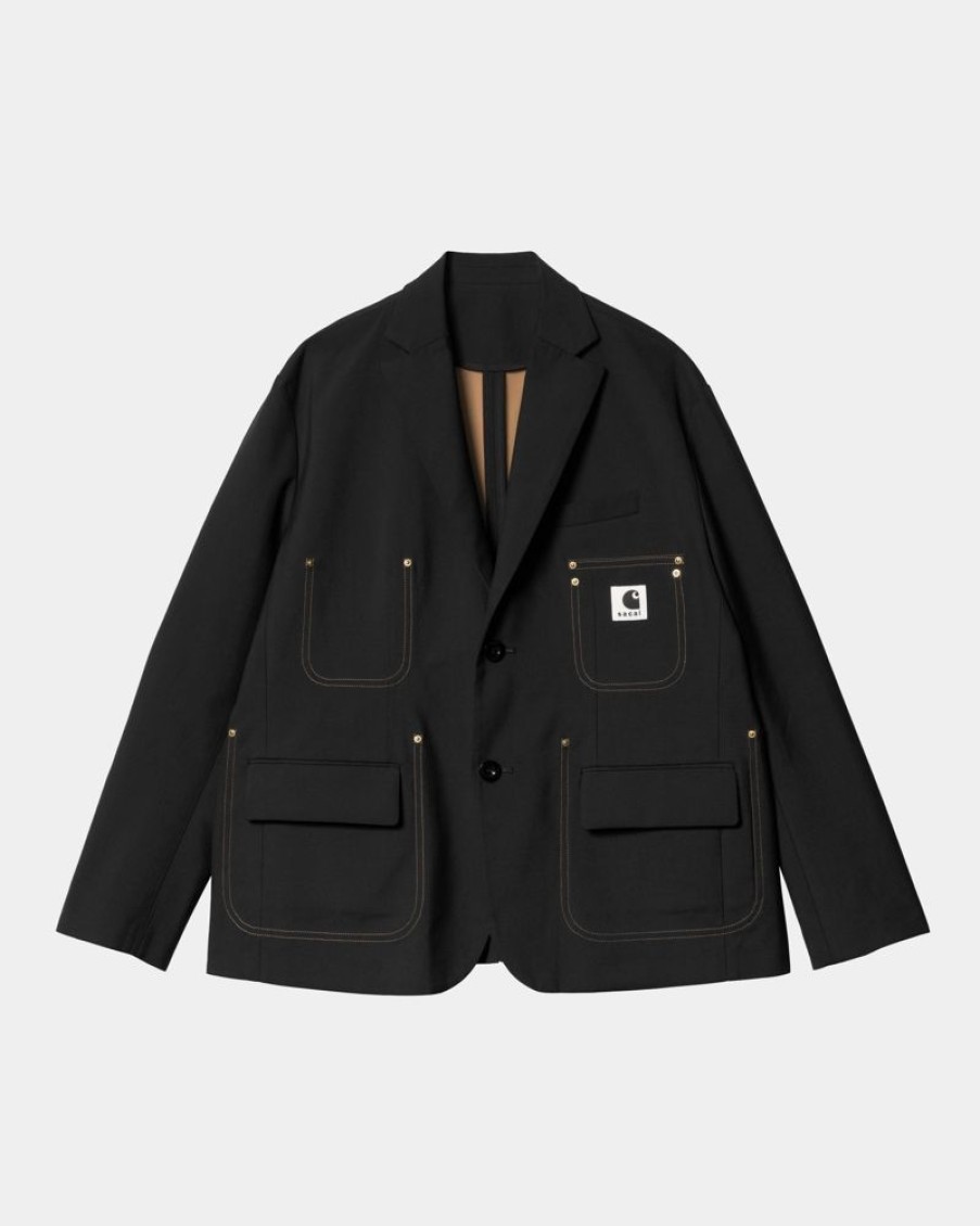 Maend Carhartt WIP | Sacai X Carhartt Wip Suiting Bonding Jacket | Sort