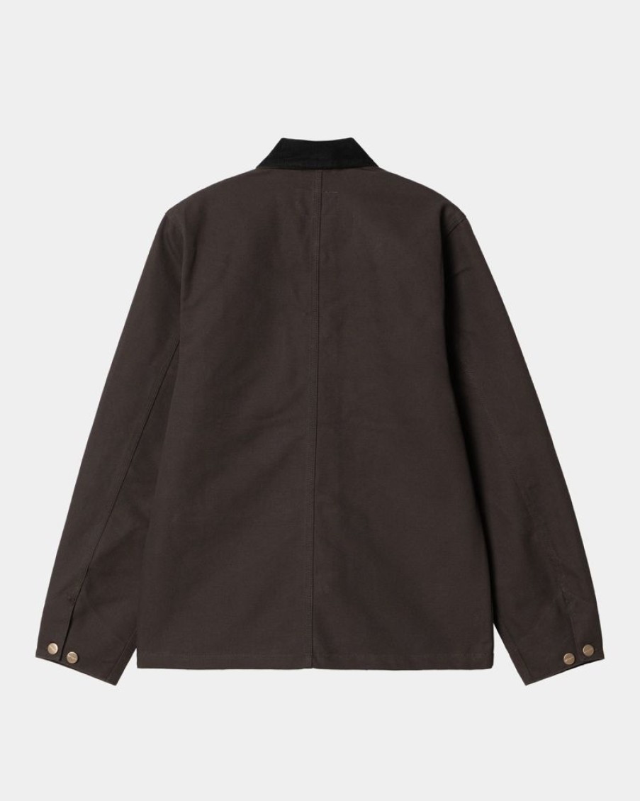 Maend Carhartt WIP | Michigan Chore Coat (Forar) | Tobak/Sort (Stiv)