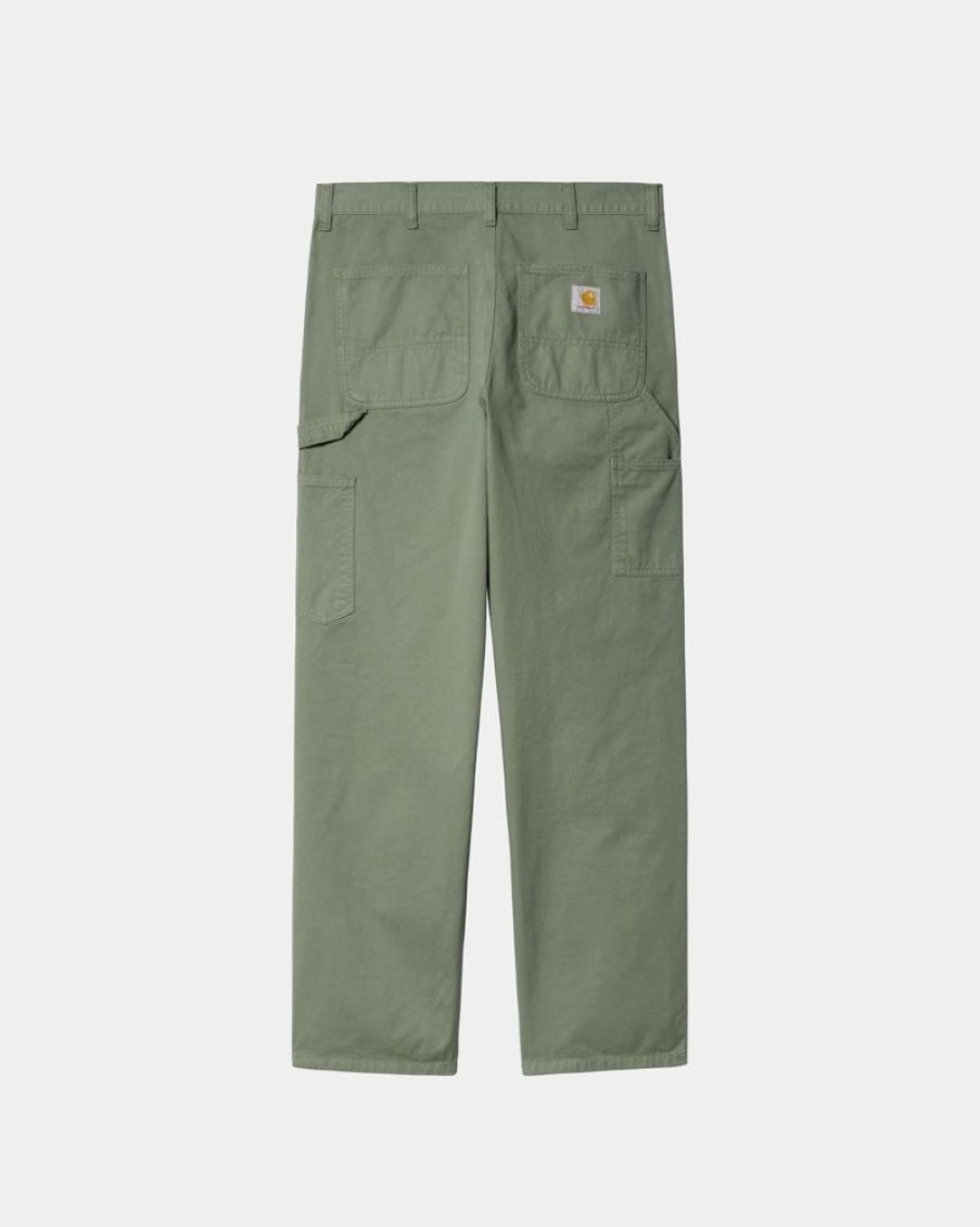 Maend Carhartt WIP | Single Knee Pant - Drill | Park (Beklaedningsgenstand Farvet)