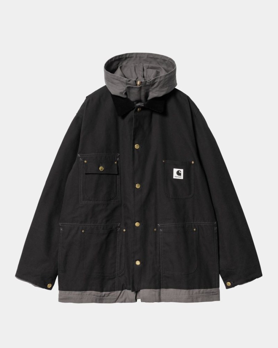 Maend Carhartt WIP | Sacai X Carhartt Wip Vendbar Andefrakke | Sort